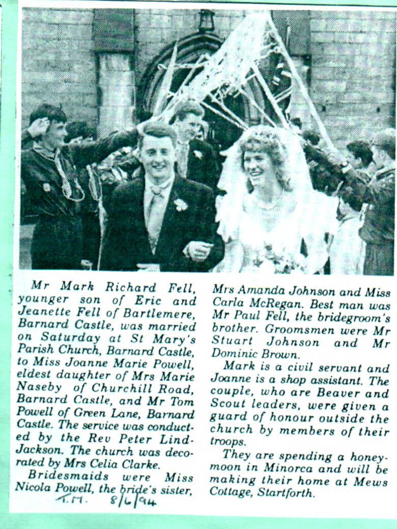  Wedding. Mark Fell, Joanne Powell.
